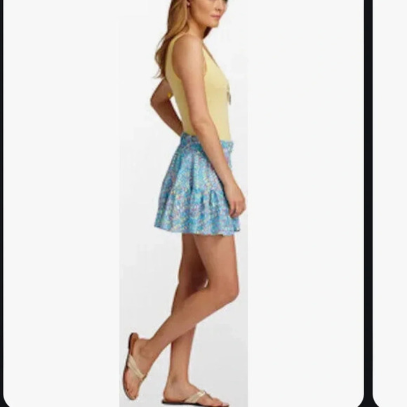 Lilly Pulitzer Ricky Multi Clam Jam Tiered ruffled  Pull on skirt spring M $89 - Picture 2 of 9